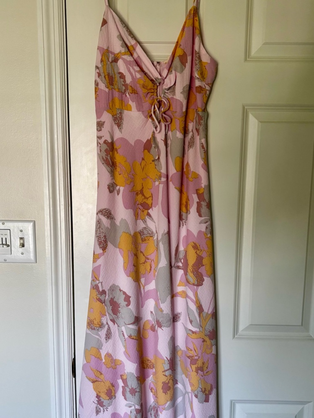 En Creme Pink and Yellow Floral Maxi Dress
